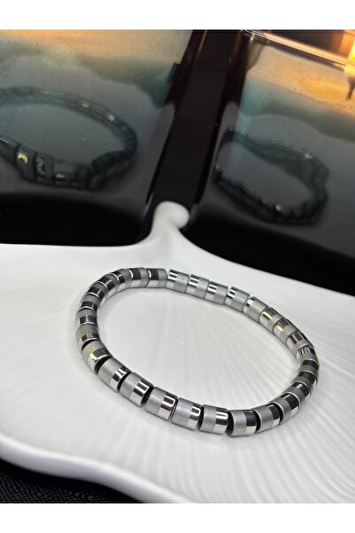 Moonstone Accessories سوار من الحجر الطبيعي الهيماتيت الفضي |   ذكور |   التر...