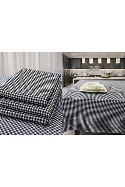 Gizo Home Siyah Kareli Piknik Örtüsü - Masa Örtüsü- Sofra Bezi