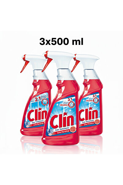 Clin Cam Temizleyici Sirke Parlaklığı 3x500 ml Ekonomik Boy
