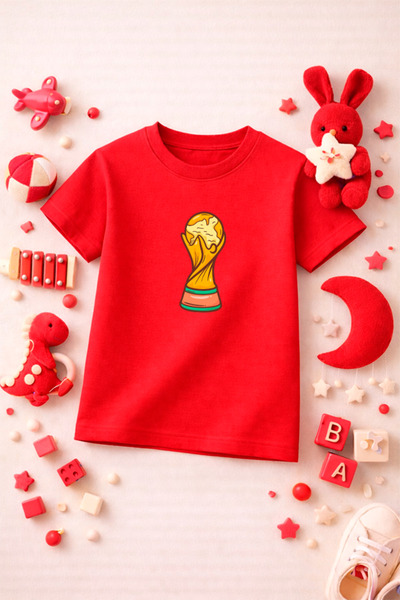 SPORTİVEA Futbol Temalı Baskılı Kız Erkek Çocuk Tshirt Tişört Tee Rahat Yumuş...