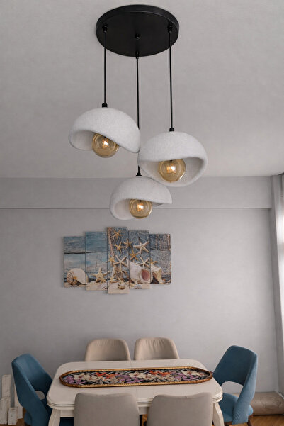 Limon 3D Desing Beton Görünümlü 24.5cm Modern Şık İskandinav Tarz 3 Başlıklı ...