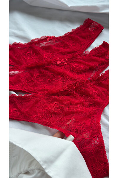 YOYYO 3-Pack Women's Floral Patterned Thong with Floral Lace Detail - Panties