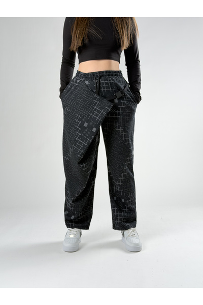COCOPELLI Patterned women's trousers with belt detail coc2763