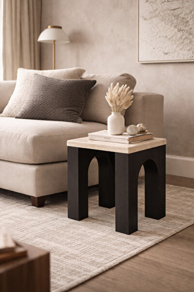 private house A side table with a modern design and a natural touch.