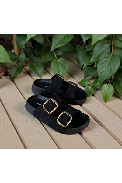 monapicco Women's Full Orthopedic Sole Double Buckle Comfortable Slippers