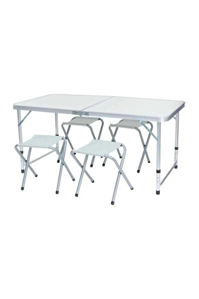 OEM Camping table set with 4 chairs ideal for tourism - White