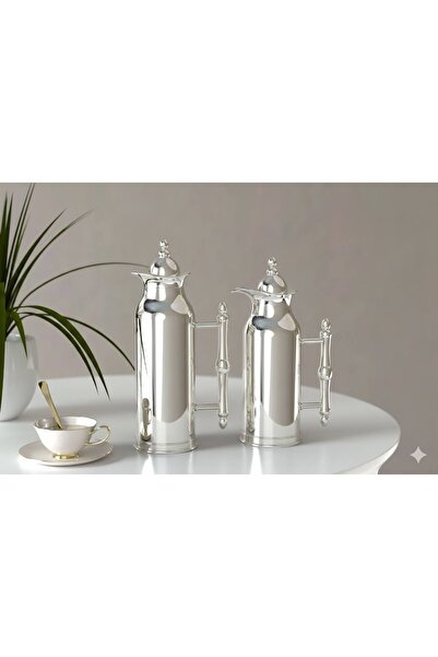 REFAN New thermos sets, two sizes, silver color, 1 liter and 700 ml