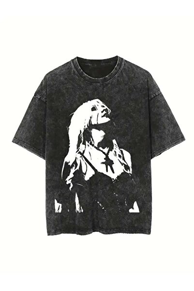 Le Savu Washable Portrait Printed Unisex Oversize Vintage T-Shirt