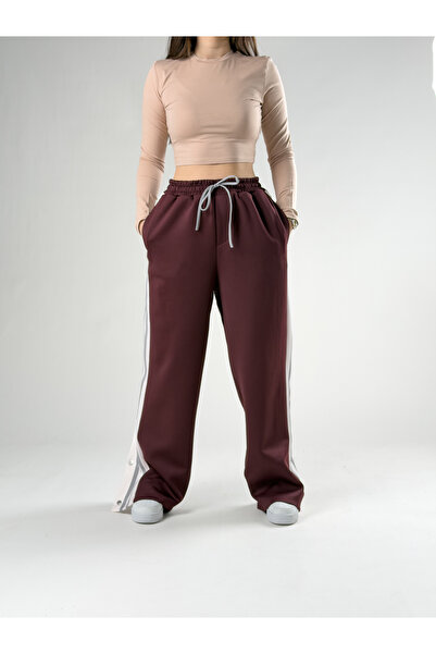 COCOPELLI Burgundy Side Snap Women's Tracksuit Coc2767
