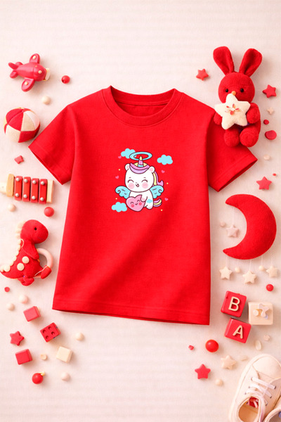 SPORTİVEA Unicorn Printed Cute Girls Boys Kids Tshirt T-Shirt Tee Comfortable...