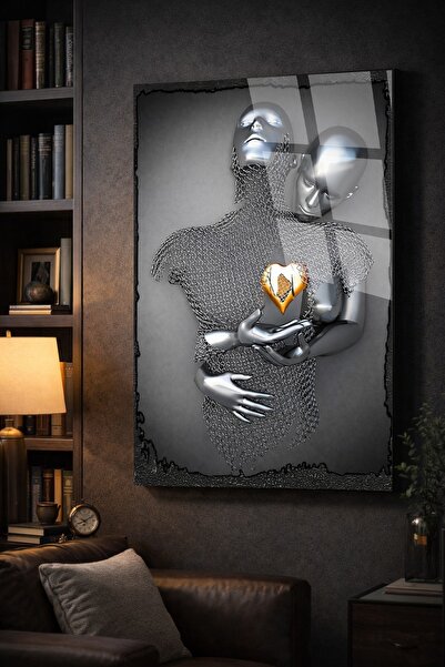 TAULART Modern Abstract Human Figure Glass Painting – Luxury Wall Decor Statu...