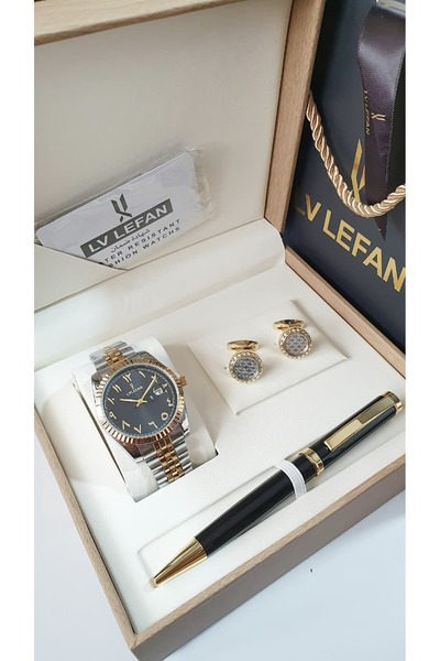 LV LEFAN طقم ساعه رجالي فخم وانيق