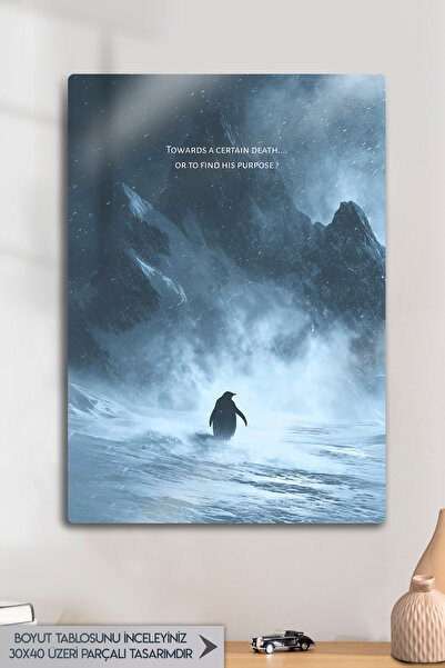 DekorHane Penguin but Why, Nihilist Motivational Painting, Penguin Game Room ...