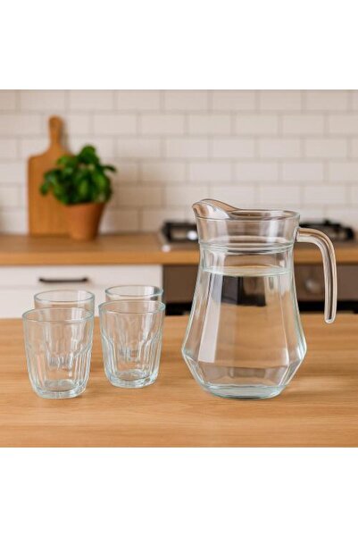 Generic Glass Pitcher and Cups Set