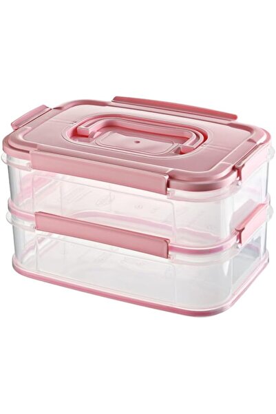 Hobby Life Double-Layer Storage Container with Airtight Lid, Stackable Food O...