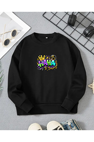 haha Oversized Hoodless Sweatshirt for Children