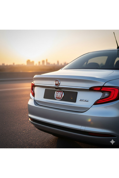 NO BRAND Fiat Egea Bagaj Amblemi Logosu Kırmızı 95 mm - Yapıştırmalı Model