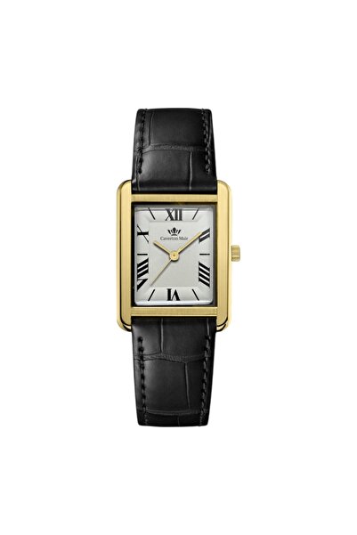 Caverton Mair Caverton Mayer watch with a white dial and leather strap