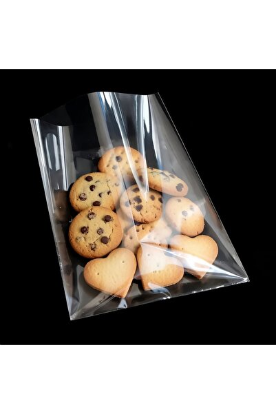 HG Tedarik 250 Adet 13x20 Cm Bantsız Şeffaf Opp Jelatin Poşet, Kurabiye Ve Şe...