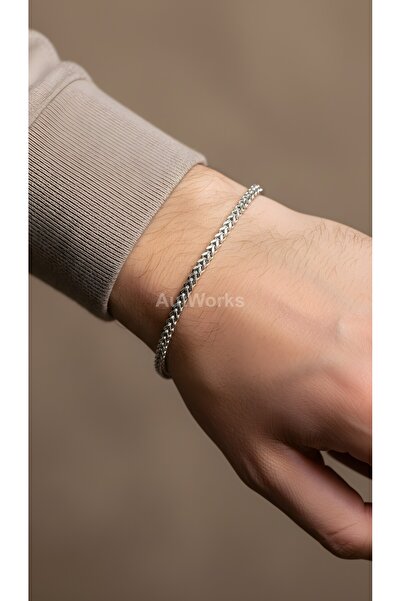 Shae Jewelry سوار سلسلة رجالي من الفولاذ المقاوم للصدأ 20 سم