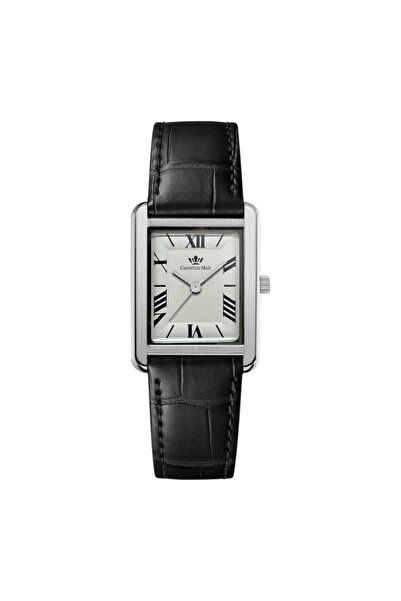 Caverton Mair Caverton Mayer watch with a white dial and leather strap