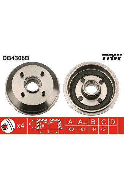 TRW Tambur Frana Ford Escrt 5/Escrt 6/Escrt Classic Ford Australia Ka