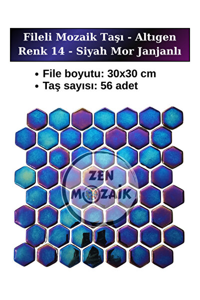 Zen Mozaik Sanatsal Mozaik Çalışmalarınız için Fileli Cam Mozaik Taşı - Mozai...