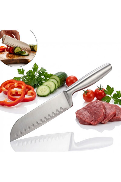 Salestore.ro Cuțit de bucătărie japonez model Santoku, oțel inoxidabil, mâner...