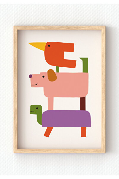 MIOVI WORKS Stiva de animale |   Tablou decorativ de perete pentru camera cop...