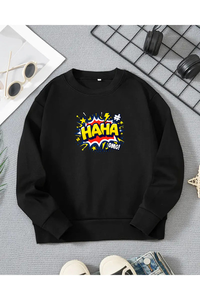 haha Oversized Hoodless Sweatshirt for Children