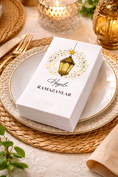 h homerest 30'lu Konuşan Sunumluk Dekor Motto Peçete Ramazan Ayına Özel Baskılı