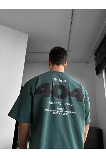 elkumoda 404 Text Printed Oversize T-Shirt - 100% Cotton Streetwear T-Shirt w...