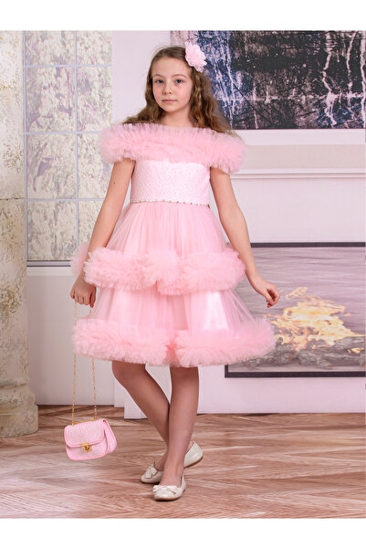 SÜSLÜ PİNK KİDS Girls' Princess Tulle Dress