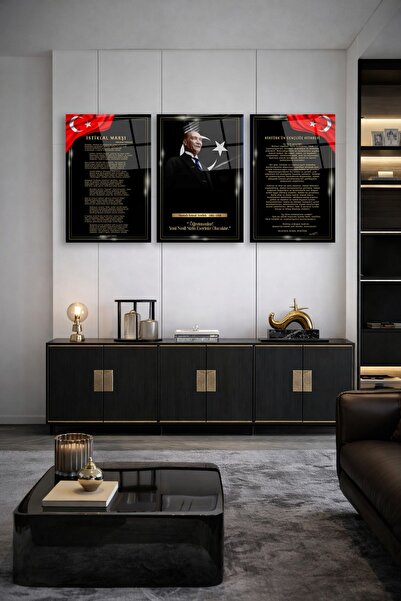 TAULART Set de 3 piese ATATURK KÖŞESİ, cu Hymnul Istiklal, ATATURK, HİTABE PE...