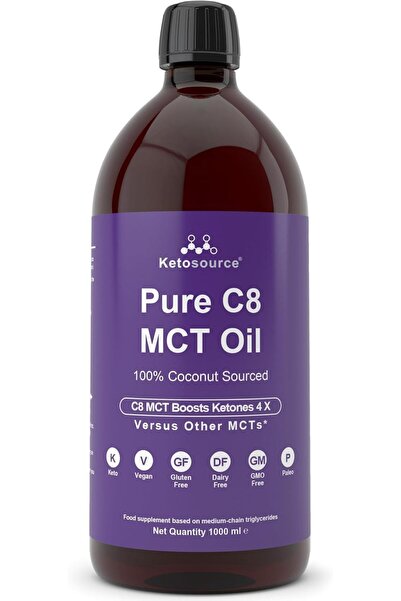 ketosource C8 MCT Oil, increases ketones, 99.8% pure, ketogenic & vegan, glut...