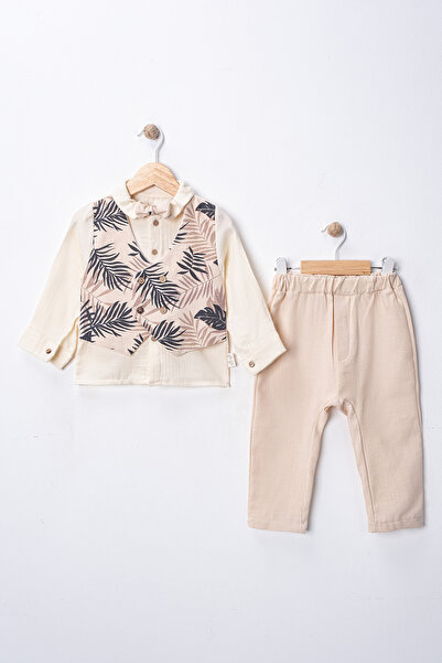 Pio Kids 6-24 Months Boy's Muslin Shirt with Tropical Leaf Pattern, Stylish 3...