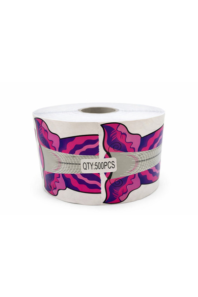 OEM Πρότυπα για νυχιών – ρολό 500 τεμαχίων, ροζ & μοβ, επαγγελματικά