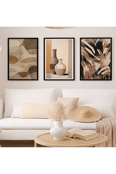 VOBA STORE 3 PARÇA VAZO TEMALI ÇERÇEVE GÖRÜNÜMLÜ MDF TABLO SEETİ -148