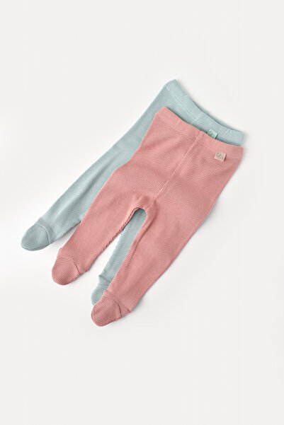 Evelise Set2pantalonicubotoseibebeunisexdinbacsimodal-Mentă/RozBabyCosy(Marime: