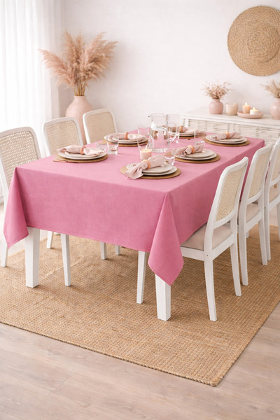 Mirilliahome Față de masă din bumbac și in, design simplu și minimalist