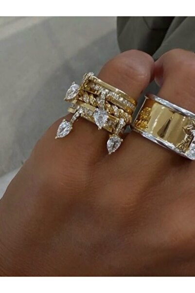 Finery by Nerrs Sarkıt Zincir Taş Detaylı Yüzük ( Numarasız, ayarlanabilir)