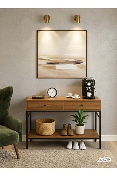AGD Two-Tier Console Table with Storage Drawers