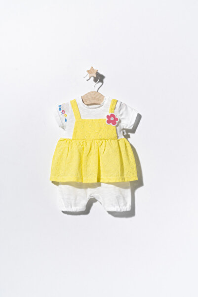 Evelise Salopeta de vara pentru bebelusi Flower, Tongs baby (Culoare: Galben,...