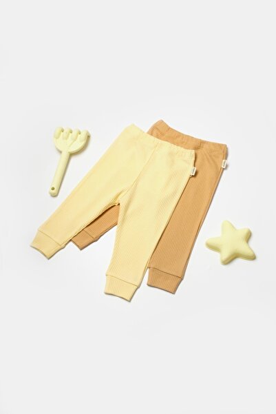 Evelise Σετ 2 μπαμπού κίτρινοBabyCosy50%βαμβάκι+50%μπαμπού (Μέγεθος: 9-12 μηνών)