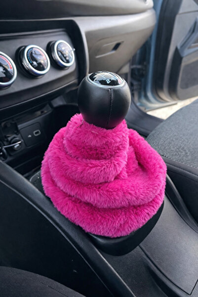 IŞILTI DESİGN Kadınlara Özel Yumuşak Tüylü Peluş Kürk Vites Körüğü Vites Süsü...