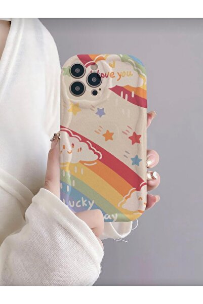 MİRAZ TASARIM حافظة حماية من الصدمات ملونة بنمط لَكي لآيفون 14 برو ماكس