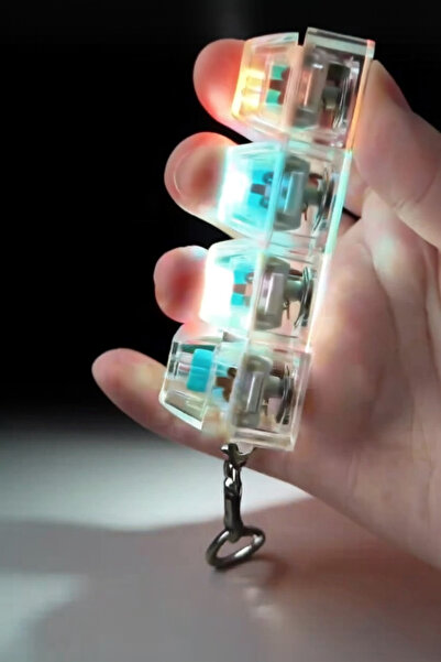 MayCap Işıklı Klavye-Stres Giderici Anahtarlık-ŞEFFAF/MAVİ-KIRMIZI-SARI-PEMBE