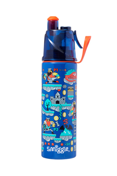 SMIGGLE Livin 500 ml Thermos Water Bottle, Navy Blue, Bpa-Free, Stainless Steel