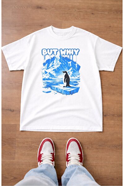 Fuddy Moda Tricou unisex cu imprimeu But Why, tricou supradimensionat cu tema...