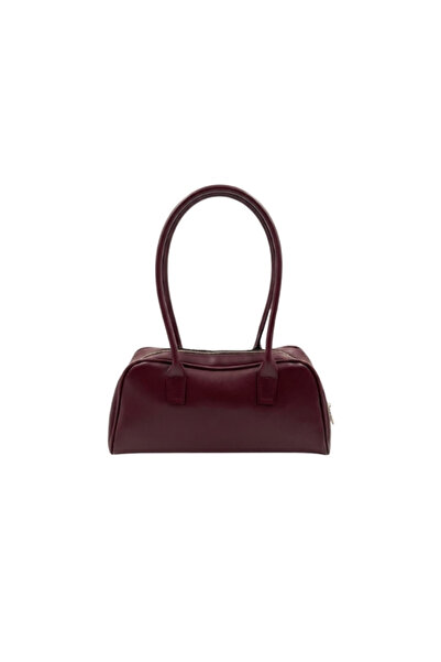 Valenora Burgundy Long Handle Baguette Hand and Shoulder Women's Bag